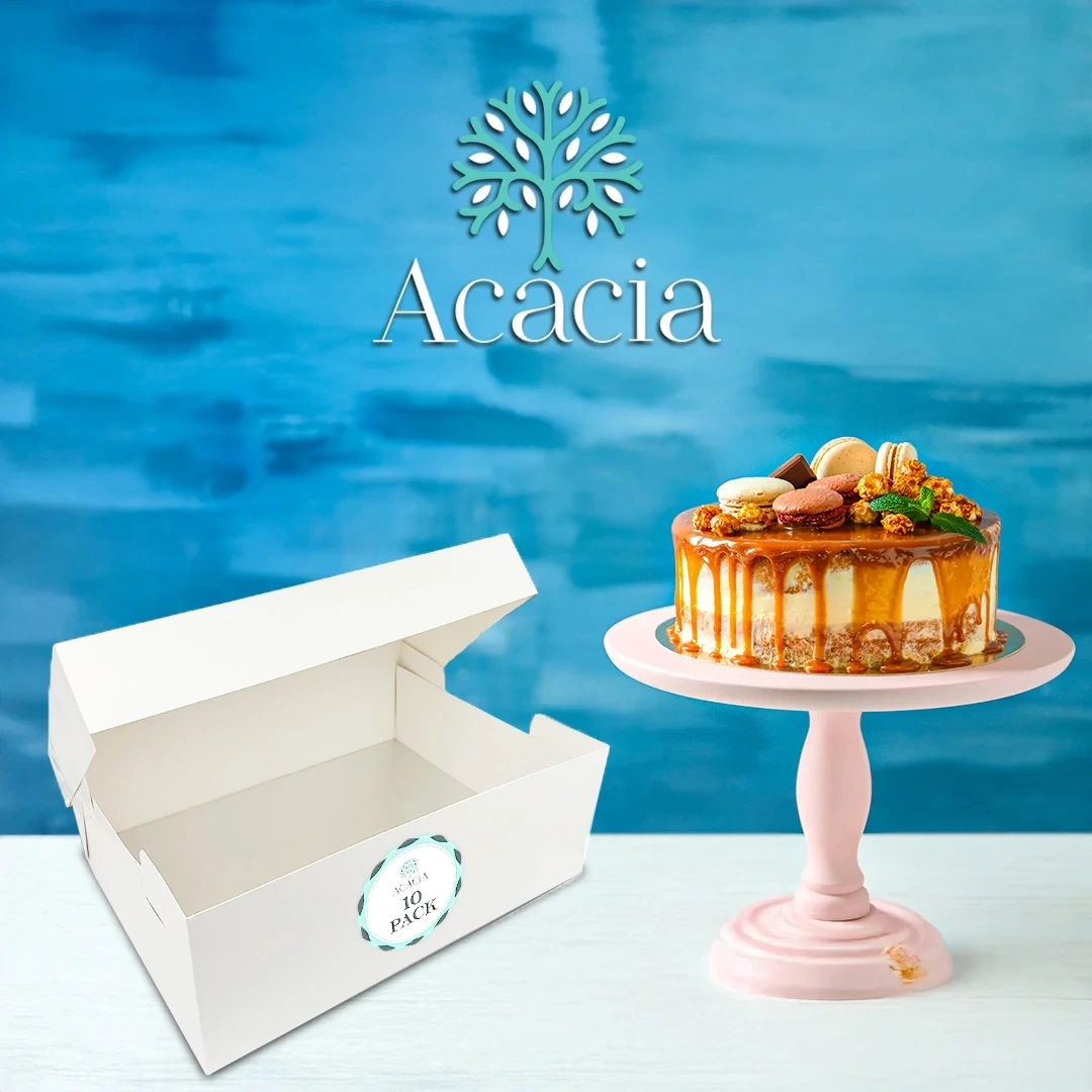 16" X 12" Rectangle Cake Box and Board Combo (Single)