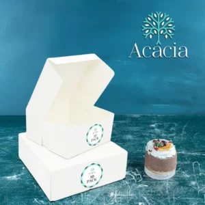 White Recyclable Folding Cake Boxes - Plain 6x6": Pack of 25