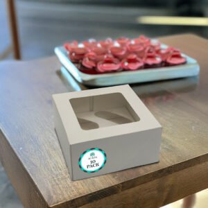 White Cupcake Boxes With Window 25 Pack (holds 4)