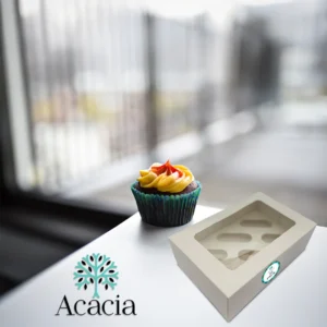 White Cupcake Boxes With Window 10 Pack (holds 6)