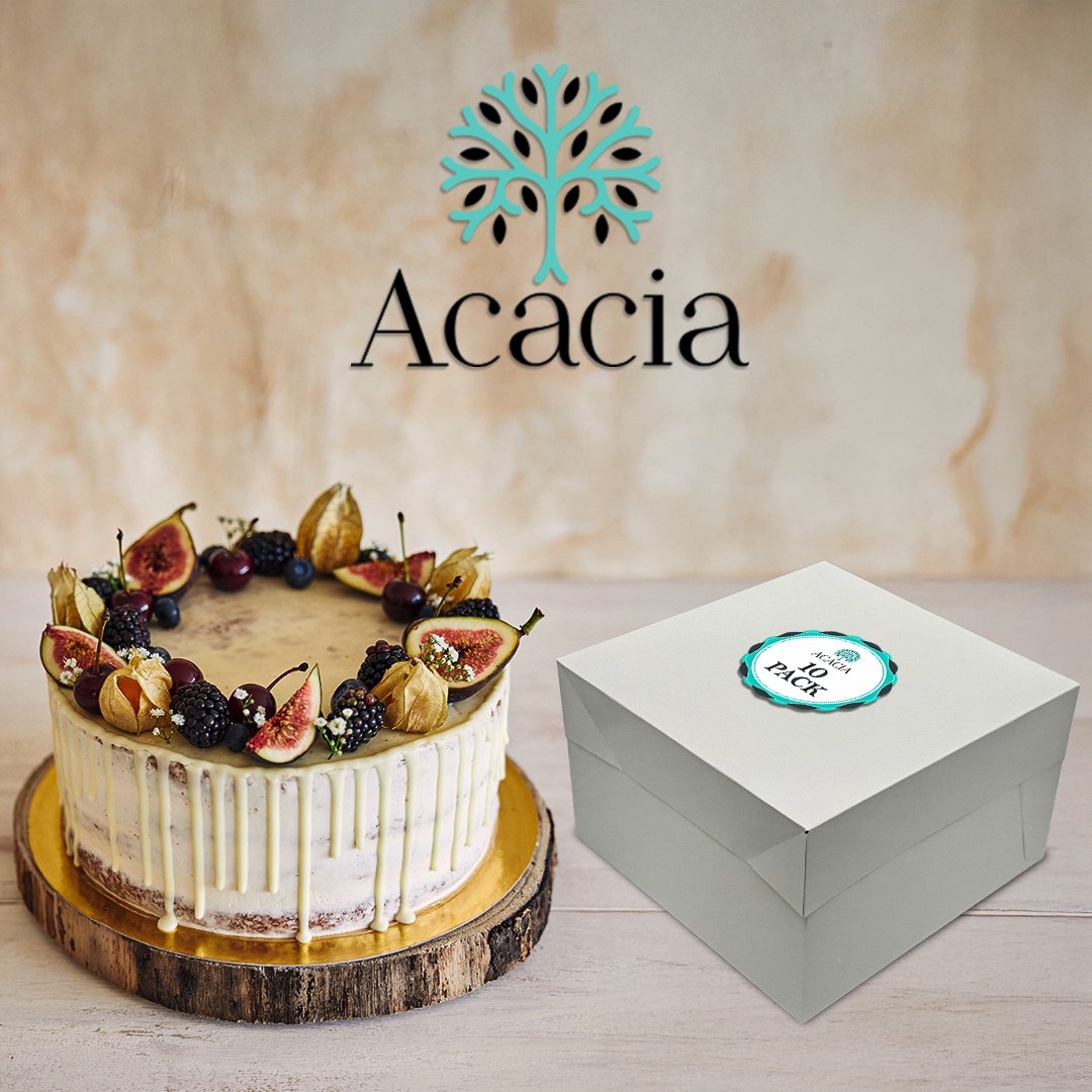 10 inch square cake board and box