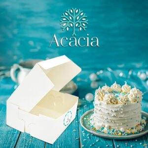 White Recyclable Folding Cake Boxes - Plain 7x7": Pack of 25