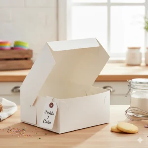 White Folding Cake Boxes | 6" 7" 8" 9" Bakery Packaging for Wedding, Birthday & Celebration Cakes