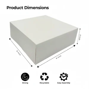 White Folding Cake Boxes | 6" 7" 8" 9" Bakery Packaging for Wedding, Birthday & Celebration Cakes