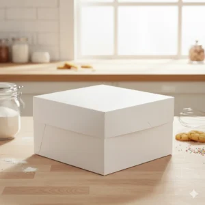 White Cake Boxes with Lid (8”, 10”, 12”) – Strong Cardboard Cake Packaging for Weddings & Parties